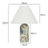 Maddison Lane Ziva Jade Linen &amp; Marble Table Lamp