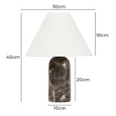 Maddison Lane Ziva Cocoa Linen &amp; Marble Table Lamp