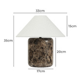 Maddison Lane Callie Cocoa Linen &amp; Marble Table Lamp