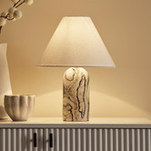 Maddison Lane Ziva Jade Linen &amp; Marble Table Lamp