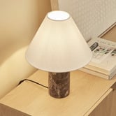 Maddison Lane Ziva Cocoa Linen &amp; Marble Table Lamp