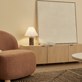 Maddison Lane Ziva Cocoa Linen &amp; Marble Table Lamp