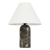 Maddison Lane Ziva Cocoa Linen &amp; Marble Table Lamp