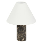 Maddison Lane Ziva Cocoa Linen &amp; Marble Table Lamp
