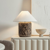 Maddison Lane Callie Cocoa Linen &amp; Marble Table Lamp