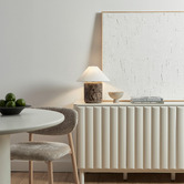 Maddison Lane Callie Cocoa Linen &amp; Marble Table Lamp