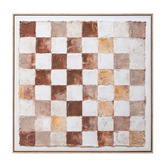 Maddison Lane Neutral Checks Framed Canvas Wall Art