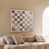 Maddison Lane Neutral Checks Framed Canvas Wall Art