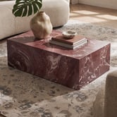 Maddison Lane Issa Rectangular Marble-Look Coffee Table