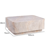 Maddison Lane Sylvia Rectangular Travertine-Look Coffee Table