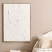 Maddison Lane Field in White Wall Framed Canvas Wall Art
