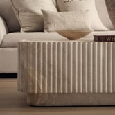 Maddison Lane Sylvia Rectangular Travertine-Look Coffee Table