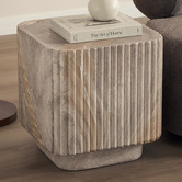Maddison Lane Sylvia Travertine-Look Side Table