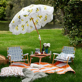 Good Vibes Mango Retro Stripe Outdoor Rug