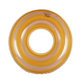 Good Vibes Striped Orange Inflatable Swim Ring