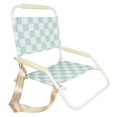 Good Vibes Sage Check Foldable Beach Chair