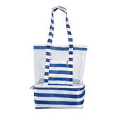 Good Vibes Hamptons Stripe 2-in-1 Beach Cooler Bag