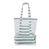 Good Vibes Hamptons Stripe 2-in-1 Beach Cooler Bag