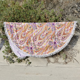 Good Vibes Nomad Paisley Round Beach Towel