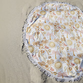 Good Vibes Moroccan Palm Round Beach Towel