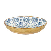 Good Vibes Indigo Waters 32cm Mango Wood Salad Bowl