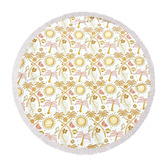 Good Vibes Moroccan Palm Round Beach Towel