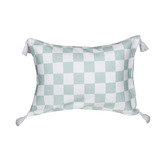 Good Vibes Sage Check Inflatable Beach Pillow