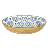 Good Vibes Indigo Waters 32cm Mango Wood Salad Bowl
