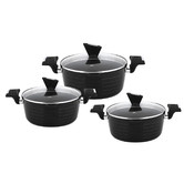 CS KOCHSYSTEME 6 Piece Black Monheim Non-Stick Aluminium Cookware Set