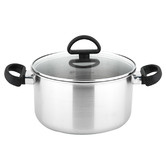 CS KOCHSYSTEME Silver Riesa 5L Stainless Steel Casserole with Glass Lid