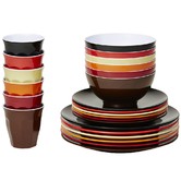 Meloware 24 Piece Vintage Classic Pro Melamine Dinner Set