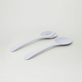 Meloware 3 Piece White Deluxe Melamine Salad Bowl &amp; Server Set