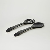 Meloware Black Deluxe Melamine Salad Bowl &amp; Server Set