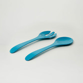 Meloware 3 Piece Cyan Deluxe Melamine Salad Bowl &amp; Server Set
