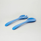 Meloware 3 Piece Cornflower Blue Deluxe Melamine Salad Bowl &amp; Server Set