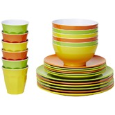 Meloware 24 Piece Citrus Classic Pro Melamine Dinner Set