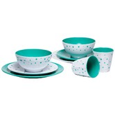 Meloware 8 Piece Green Stars Melamine Dinner Set