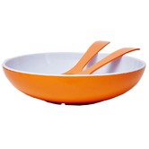 Meloware Orange Deluxe Melamine Salad Bowl &amp; Server Set