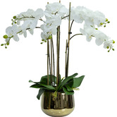 Glamorous Fusion 60cm Faux Orchid Plant in Gold Ceramic Pot