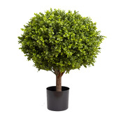 pollen &amp; fauna 70cm Potted Faux Boxwood Ball Plant