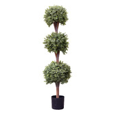 pollen &amp; fauna 150cm Potted Faux Triple Ball Boxwood Plant
