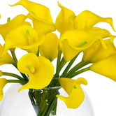 pollen &amp; fauna 27cm Yellow Faux Calla Lily with Glass Bowl