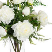 pollen &amp; fauna 65cm Faux Peony Arrangement in Glass Vase