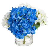 pollen &amp; fauna 18cm Blue &amp; White Faux Hydrangea Arrangement