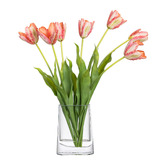 pollen &amp; fauna 56cm Faux Tulip Mixed Arrangement in Glass Vase