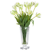 pollen &amp; fauna 75cm White Faux Tulip Arrangement in Vase