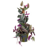 pollen &amp; fauna 68cm Potted Faux Cissus Discolour Plant on Pole