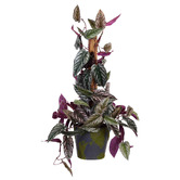 pollen &amp; fauna 68cm Potted Faux Cissus Discolour Plant on Pole