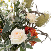 pollen &amp; fauna 80cm Faux Hydrangea &amp; Banksia Arrangement with Glass Vase