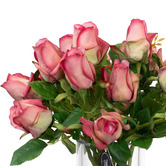 pollen &amp; fauna 38cm Faux Rose Arrangement with Glass Vase